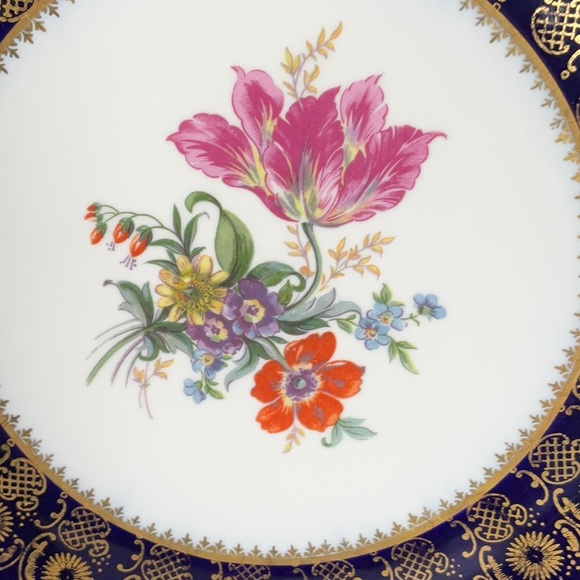 Large Plate JLMENAU Graf Von Henneberg-Porzellan Echt Kobalt - Picture 2 of 5